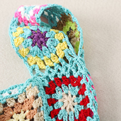 Cosbai Bohemian vintage crochet bag with visible strap and crochet design