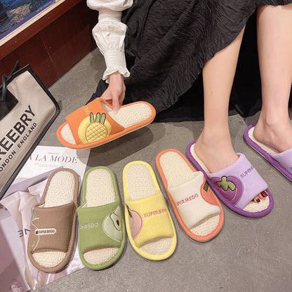 Green fruit-shaped Slipeer indoor slipper showing soft fabric and cushioned interior