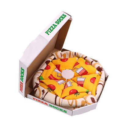Packaging of Foodie Pizza Socks showing the brand and product name