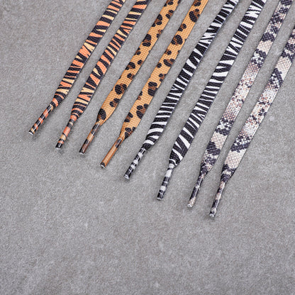 Shoeya - Zoo Pattern Flat Shoelaces - Leopard, 55 - product image