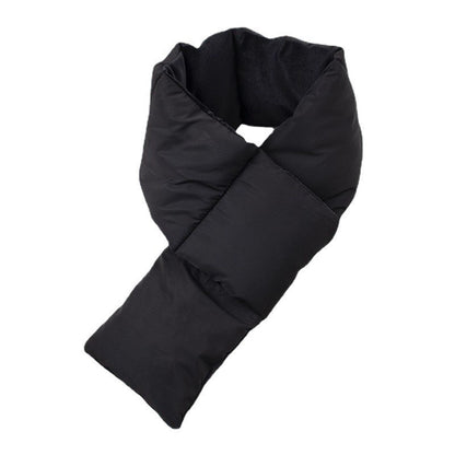 Model styling Scarvii warm scarf with winter coat in city setting