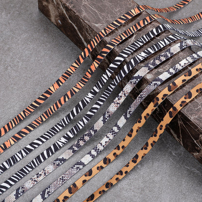 Shoeya - Zoo Pattern Flat Shoelaces - Leopard, 63 - product image