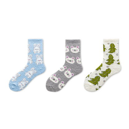 Packaging of Rufia 3 pairs winter fleece socks with branding visible