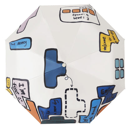 Tetris Pattern - Folding Travel Umbrella - Folding Travel Umbrella for Sun and Rain - product image