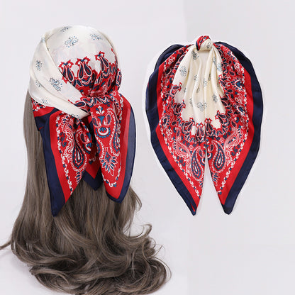 Scarvii Geometry Scarf Head Wrap folded to display full geometric pattern and color scheme
