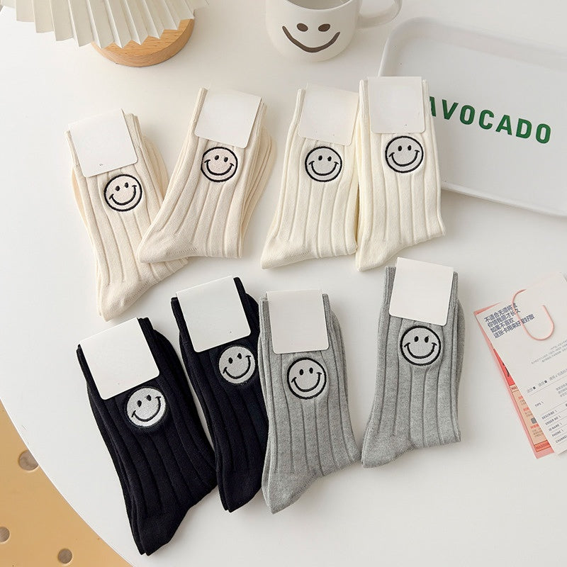 Rufia - 4 Pairs Happy Face Socks