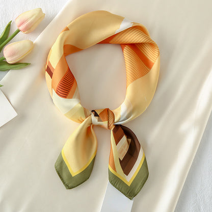 Close-up of Annie smooth finish scarf fabric highlighting smooth finish and light pattern