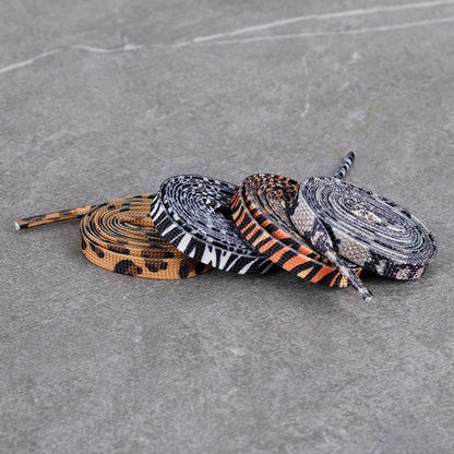 Shoeya - Zoo Pattern Flat Shoelaces - Leopard, 47 - product image