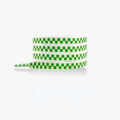 3D Checkerboard Flat Shoelace - Multi Colors Available - Dark Green, 47 inch - product image