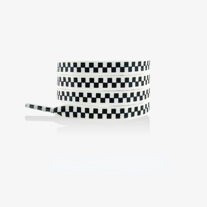 3D Checkerboard Flat Shoelace - Multi Colors Available - Purple, 47 inch - product image