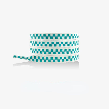 3D Checkerboard Flat Shoelace - Multi Colors Available - Black, 47 inch - product image
